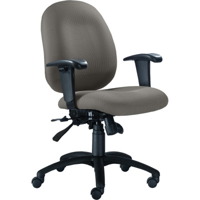9 to 5 Seating Logic 1760 Mid-Back Task Chair with Arms - Lead Seat Color - Polyester Seat Material - Acrylic Back Material - 5-star Base - 1 Each