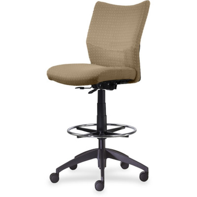 9 to 5 Seating Bristol 2366 Armless Drafting Stool - Champagne Seat Color - Polyester Seat Material - Acrylic Back Material - 5-star Base - 1 Each