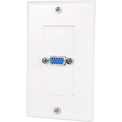 StarTech.com Single Outlet 15-Pin Female VGA Wall Plate - White - 1-gang - White - 1 x VGA Port(s) - 1