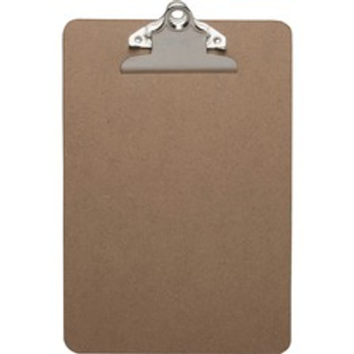 Business Source Mini Clipboard with Standard Metal Clip - Standard - 6" x 9" Sheet Size - Hardboard - Brown - 1 Each