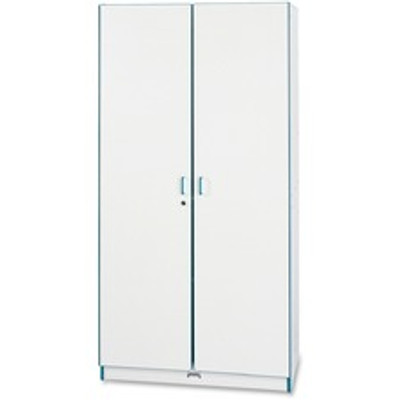 Jonti-Craft Rainbow Accents Classroom Closet - 36" Width x 24" Depth x 72" Height - 3 x Shelf(ves) - Hinged Door(s) - Locking Door, Hinged Door, Chip Resistant, Rounded Edge, Adjustable Shelf - Teal - Freckled Gray Laminate