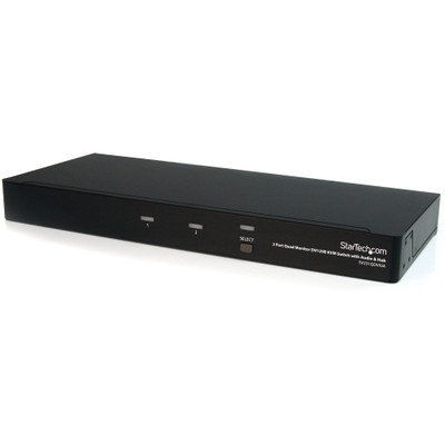StarTech.com 2 Port Quad Monitor Dual-Link DVI USB KVM Switch w/ Audio - 2 Computer(s) - WQXGA - 2560 x 1600 - Desktop - TAA Compliant