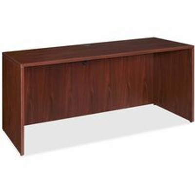 Lorell Essentials Series Credenza Shell - 29.5" Height x 70.9" Width x 23.6" Depth - Finish: Laminate, Mahogany - Grommet, Durable, Adjustable Feet - 1 Each