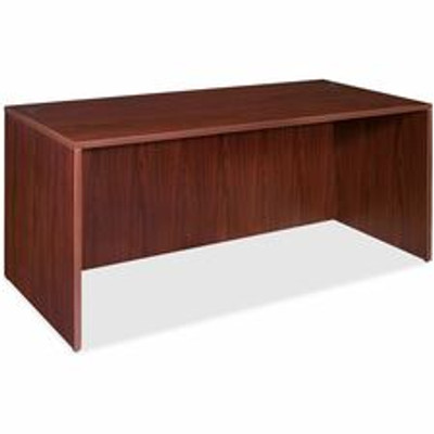 Lorell Essentials Series Rectangular Desk Shell - 29.5" Height x 66.1" Width x 29.5" Depth x 1" Thickness - Finish: Laminate, Mahogany - Grommet, Modesty Panel, Durable, Adjustable Feet - 1 Each