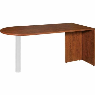 Lorell Essentials Series Peninsula Desk Box 1 of 2 - 29.5" Height x 30" Width x 66" Depth - Finish: Cherry, Laminate - 1 Each