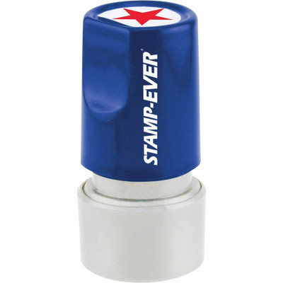 Stamp-Ever Pre-inked Star Round Stamp - Design Stamp - STAR - 0.75" Impression Diameter - 50000 Impression(s) - Red - 1 Each