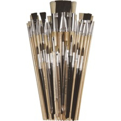 Creativity Street Colossal Crafts Brush Assortment - Aluminum Ferrule - 40 / Set