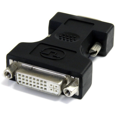 StarTech.com DVI to VGA Cable Adapter - Black - F/M - 1 x 15-pin HD-15 VGA Male - 1 x 29-pin DVI-I (Dual-Link) Digital Video Female - Black - 1 Each