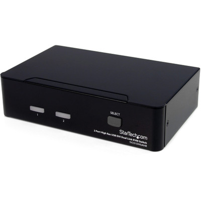StarTech.com 2 Port High Resolution USB DVI Dual Link KVM Switch with Audio - 2 Computer(s) - 1 Local User(s) - WQUXGA - 3840 x 2400 - 6 x USB - 3 x DVI - Desktop - TAA Compliant