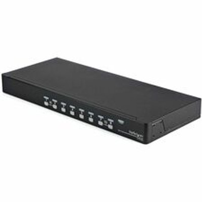 StarTech.com 8 Port 1U Rack Mount USB KVM Switch Kit with OSD and Cables - 8 Computer(s) - 1 Local User(s) - 1920 x 1440 - 2 x USB - 9 x VGA - 1U - Rack-mountable - TAA Compliant