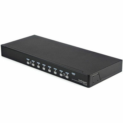 StarTech.com 8 Port 1U Rack Mount USB KVM Switch Kit with OSD and Cables - 8 Computer(s) - 1 Local User(s) - 1920 x 1440 - 2 x USB - 9 x VGA - 1U - Rack-mountable - TAA Compliant