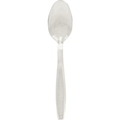 Solo Extra Heavyweight Cutlery - Teaspoon - 1 x Teaspoon - Breakroom - Disposable - Textured - Clear - 1000 / Carton