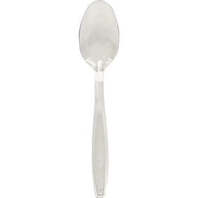 Solo Extra Heavyweight Cutlery - Teaspoon - 1 x Teaspoon - Breakroom - Disposable - Textured - Clear - 1000 / Carton