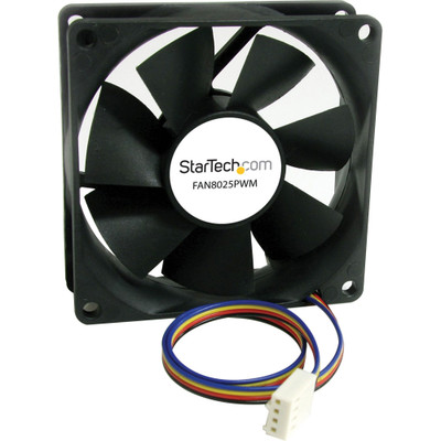 StarTech.com 80x25mm Computer Case Fan with PWM - 1 Pack - 3.15" Maximum Fan Diameter - 1 x Fan(s) - 25.02 CFM Maximum Airflow - 2500 rpm - Lubricate Bearing - 4-pin PWM - Plastic - 1 Each