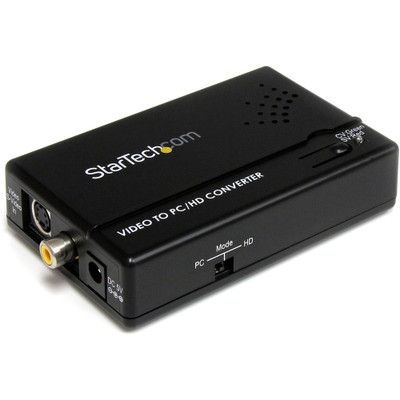 StarTech.com Composite and S-Video to VGA Video Scan Converter - Functions: Signal Conversion, Video Scaling - 1600 x 1200 - PAL, NTSC - HDTV - VGA - 1 Each - PC - External