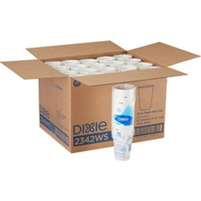 Dixie Pathways 12 oz Paper Hot Cups By GP Pro - 12 fl oz - White - Paper - Hot Drink - 25/Pack - 20 / Carton