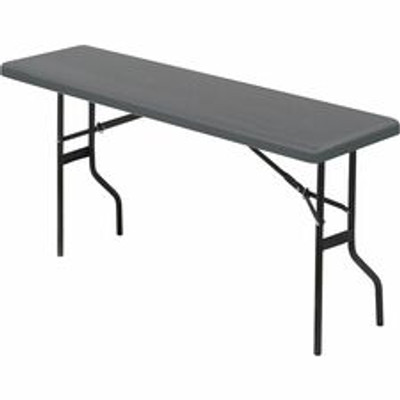 Iceberg IndestrucTable TOO 1200 Series Foldlng Table - Rectangle Top - Contemporary Style - 250 lb Capacity - 60" Table Top Length x 18" Table Top Width - 29" Height - Indoor, Outdoor - Charcoal, Powder Coated - Polyethylene Top Material - 1 Each