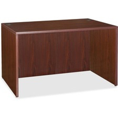 Lorell Essentials Series Rectangular Desk Shell - 29.5" Height x 47.3" Width x 23.6" Depth - Finish: Laminate, Mahogany - Leveling Glide - 1 Each