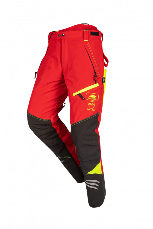 Pantalon anti-coupure, classe type A Ninja Rouge/Jaune Fluo
