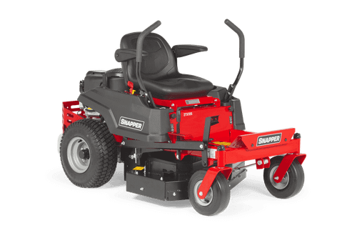 Tondeuse autoportée zéro-turn Snapper ZTX105 vue de trois quarts avec siège, leviers de conduite et plateau