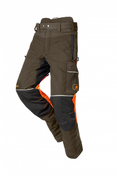 Pantalon anti-coupure, classe 1 type A Samourai Vert Kaki/Orange Fluo/Noir