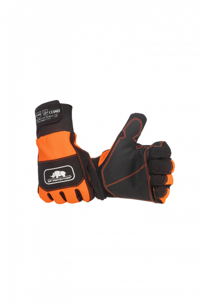 Gants anti-coupure, EN ISO 11393 classe 1, design A deux mains, EN 388:2016 3 1 3 1 2XD3 Orange/Noir