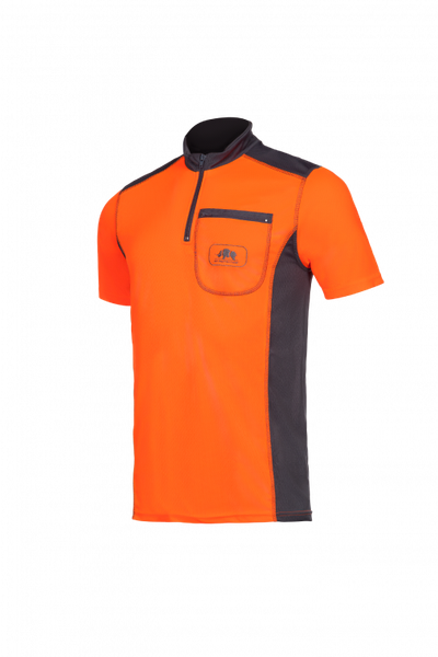 T-shirt technique manches courtes 397A Orange Fluo/Gris
