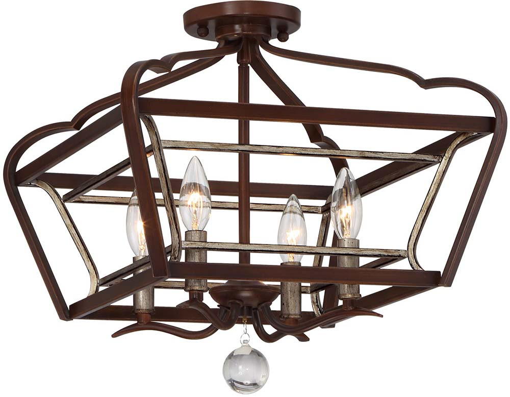 Minka Lavery 4341-593 Astrapia Dark Rubbed Sienna with Aged Silver Mini ...