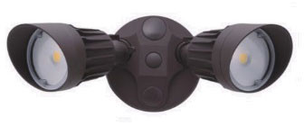 Cyber Tech LF20H2-BZ/DL-WW Contemporary Bronze LED Outdoor Security ...