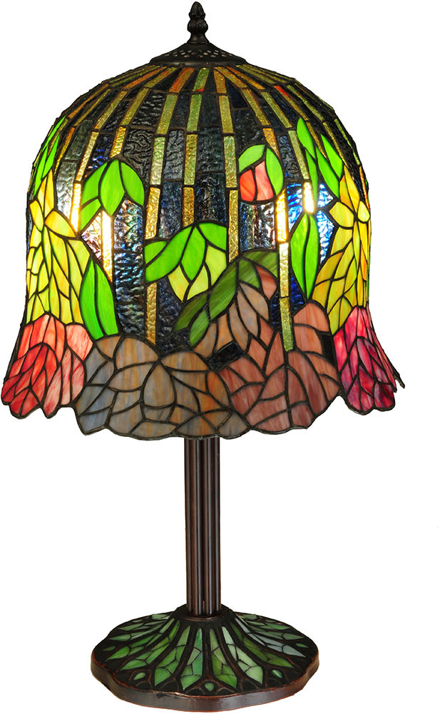 Meyda Lighting 134540 Vizcaya Tiffany Mahogany Bronze Table Light