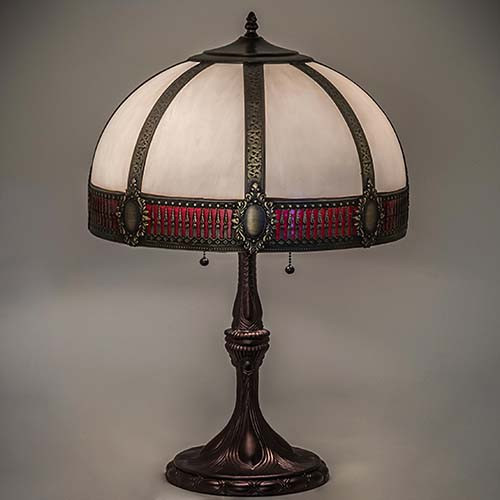 Meyda Custom 259354 Gothic Traditional Mahogany Bronze Table Lamp