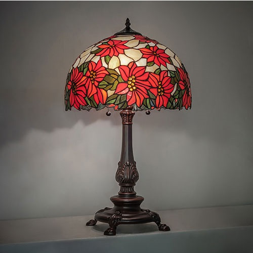 Meyda Lighting 269104 Poinsettia Tiffany Table Lamp