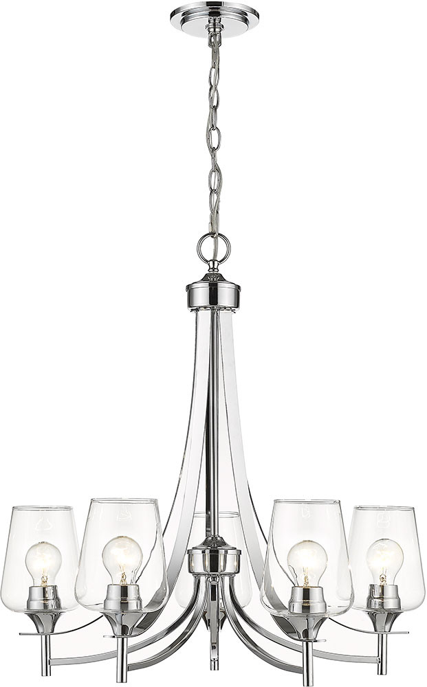 Z-Lite 473-5CH Joliet Modern Chrome Outdoor Lighting Chandelier