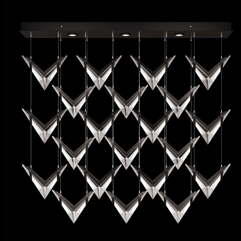 Fine Art Handcrafted Lighting 100054 Blade Contemporary Black LED Multi ...