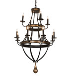 2nd Ave. Lighting 273088 Georgetown Modern Textured Black & Brushed Gold Chandelier Light