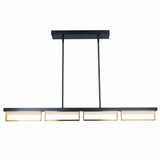 Abra 10019PN-MB-BRZ Pane Modern Matte Black / Bronze LED Kitchen Island Light