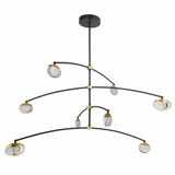 Abra 10068PN-MB-BB Athena Modern Matte Black / Brushed Brass LED Chandelier Light