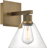 Access 63143LEDDLP-ABB/CLR Port Nine Contemporary Antique Brushed Brass LED Wall Sconce Light