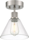 Access 63146LEDDLP-BS/CLR Port Nine Contemporary Brushed Steel LED Flush Mount Light Fixture
