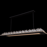 Allegri 039162-052-FR001 Orizzonte Crystal Matte Black LED 60" Kitchen Island Light Fixture