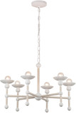 Alora CH343625MWCN Nadine Modern Matte White / Natural Cotton Chandelier Lighting