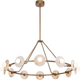 Alora CH346046VBAR-UNV Dahlia Modern Vintage Brass / Alabaster LED Ceiling Chandelier