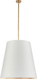 Alora PD311030VBWG Calor Contemporary Vintage Brass / White Linen With Gold Parchment Drop Ceiling Lighting