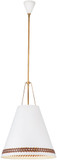 Alora PD342020MWHL Brickell Matte White / Hazelnut Leather Drop Ceiling Light Fixture