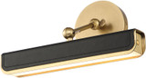 Alora PL307912VBTL Valise Modern Vintage Brass / Tuxedo Leather LED 12" Art Lamp