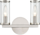 Alora WV309022PNCG Revolve   Contemporary Polished Nickel 2-Light Bathroom Vanity Lighting
