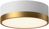 Alora Mood FM556212AGWH Brisbane Aged Gold and White 12" Home Ceiling Lighting