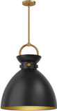 Alora Mood PD411318AGMB Waldo Aged Gold / Matte Black 22" Pendant Lighting Fixture