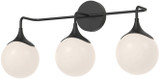 Alora Mood VL505125MBOP Nouveau Contemporary Matte Black 3-Light Vanity Lighting Fixture