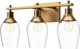 Alora Mood VL538322AGCL Kingsley Aged Gold 3-Light Bathroom Wall Sconce